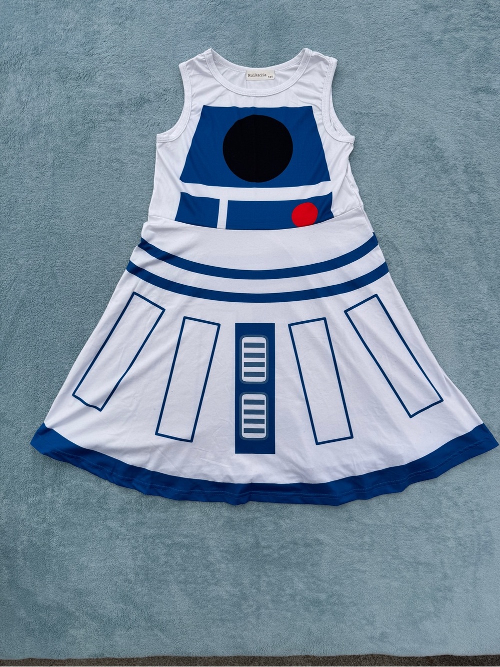 White and Blue R2-Droid Inspired Girls Halloween Costume Dress size 10T